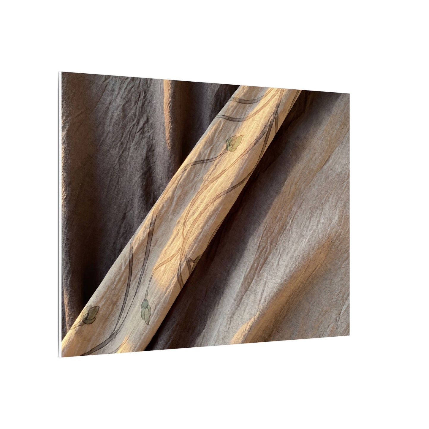 Warm Silk Drape Canvas Art - Japanese Pattern Japandi