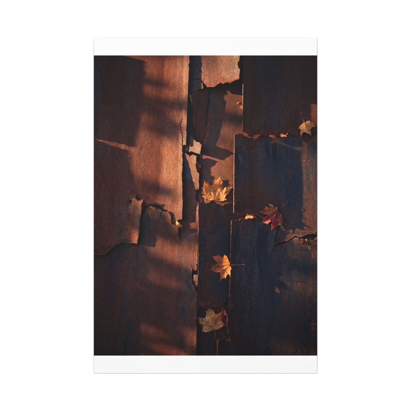 Seijaku Rust Patina Canvas Art - Dark Japandi Shadow Zen