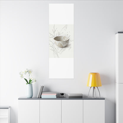 Neutral Ceramic Bowl Canvas Art - Minimal Line Japandi