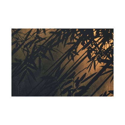 Sophisticated Shadow Play Canvas Art - Shadow Zen Dark Japandi