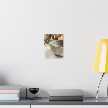 Ceramic Bowl Canvas Art | Summer Japandi Watercolor Art