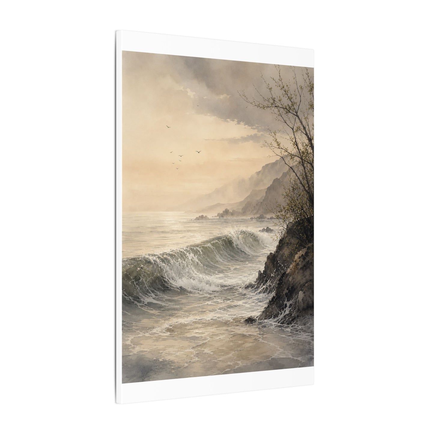 Ocean Wave Spring Canvas Art | Japandi Elegant Design