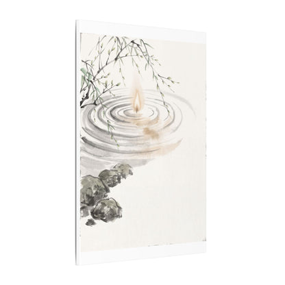 Water Ripple Sumi E Canvas Art | Tranquil Zen Art
