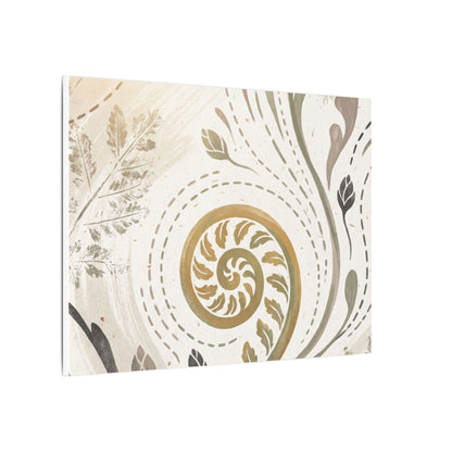 Japandi Fern Unfurling in Golden Hour | Japanese Pattern Canvas Art