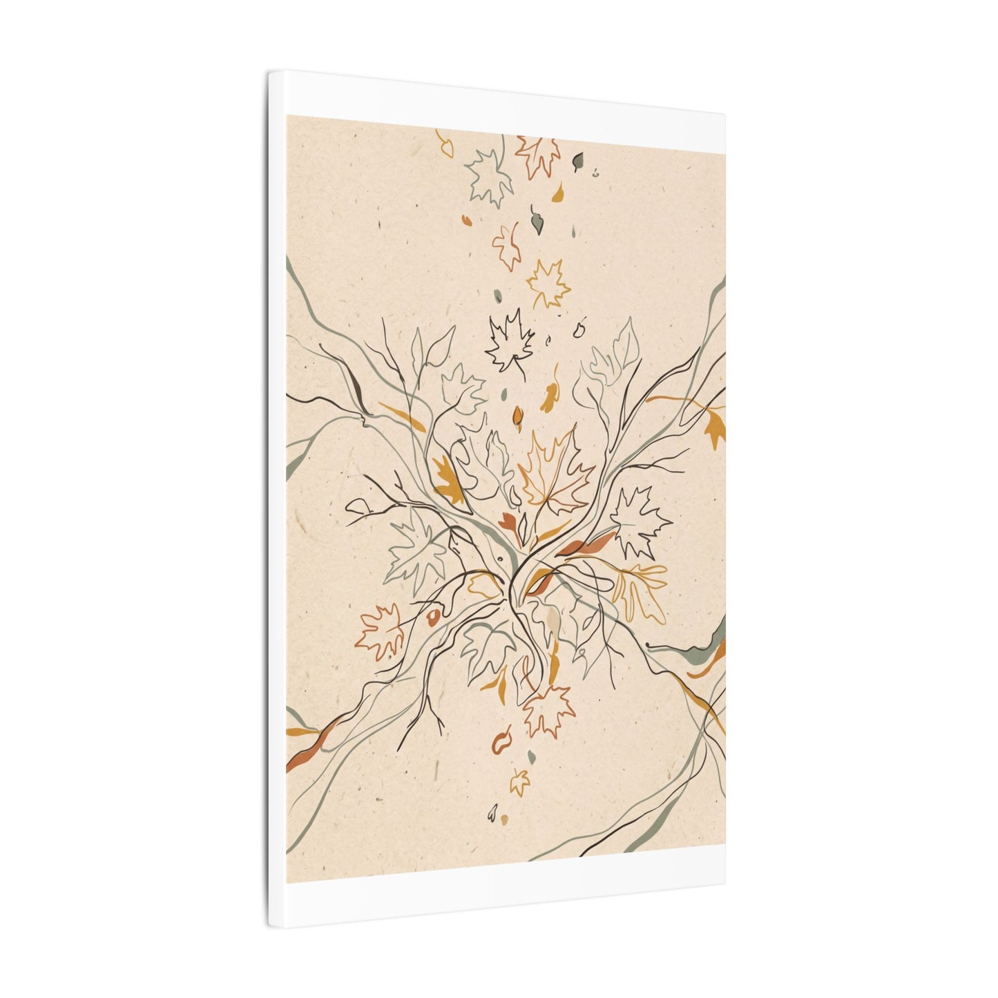 Warm Shadow Play Canvas Art - Minimal Line Japandi