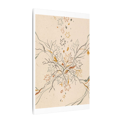 Warm Shadow Play Canvas Art - Minimal Line Japandi