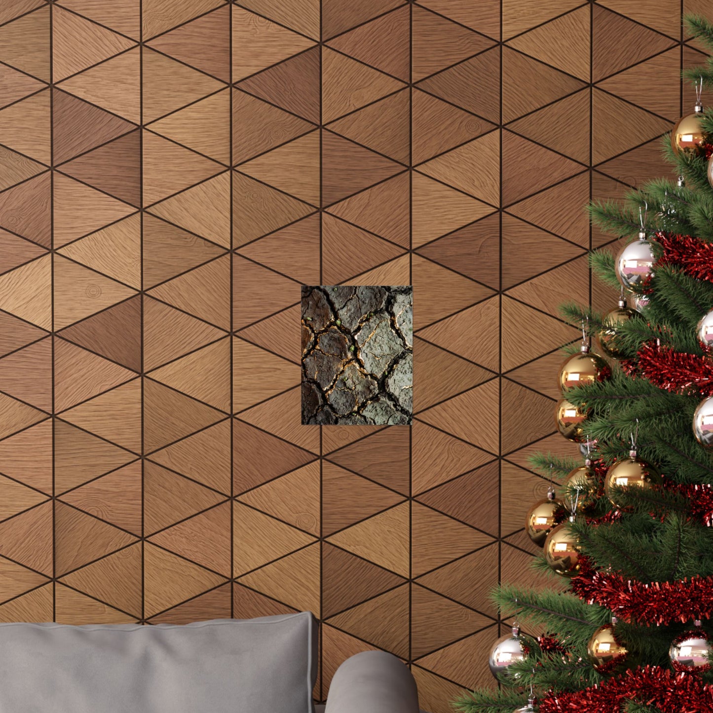 Cracked Earth Japanese Pattern Wall Art Print | Elegant Japandi Art