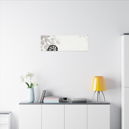 Winter Fern Unfurling Ukiyo E Inspired Canvas Art | Peaceful Decor