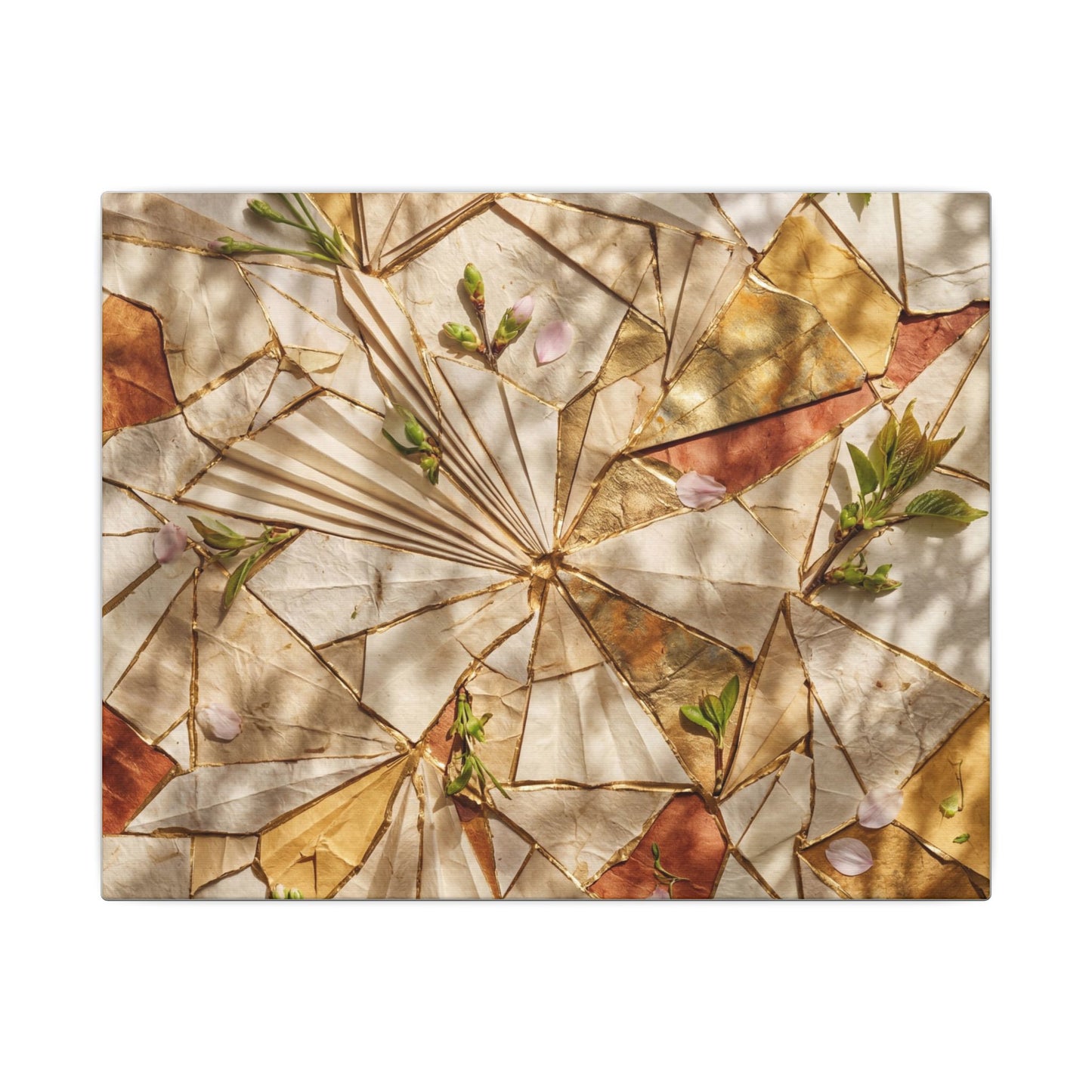 Resilient Paper Fold Canvas Art - Gold Repair Kintsugi