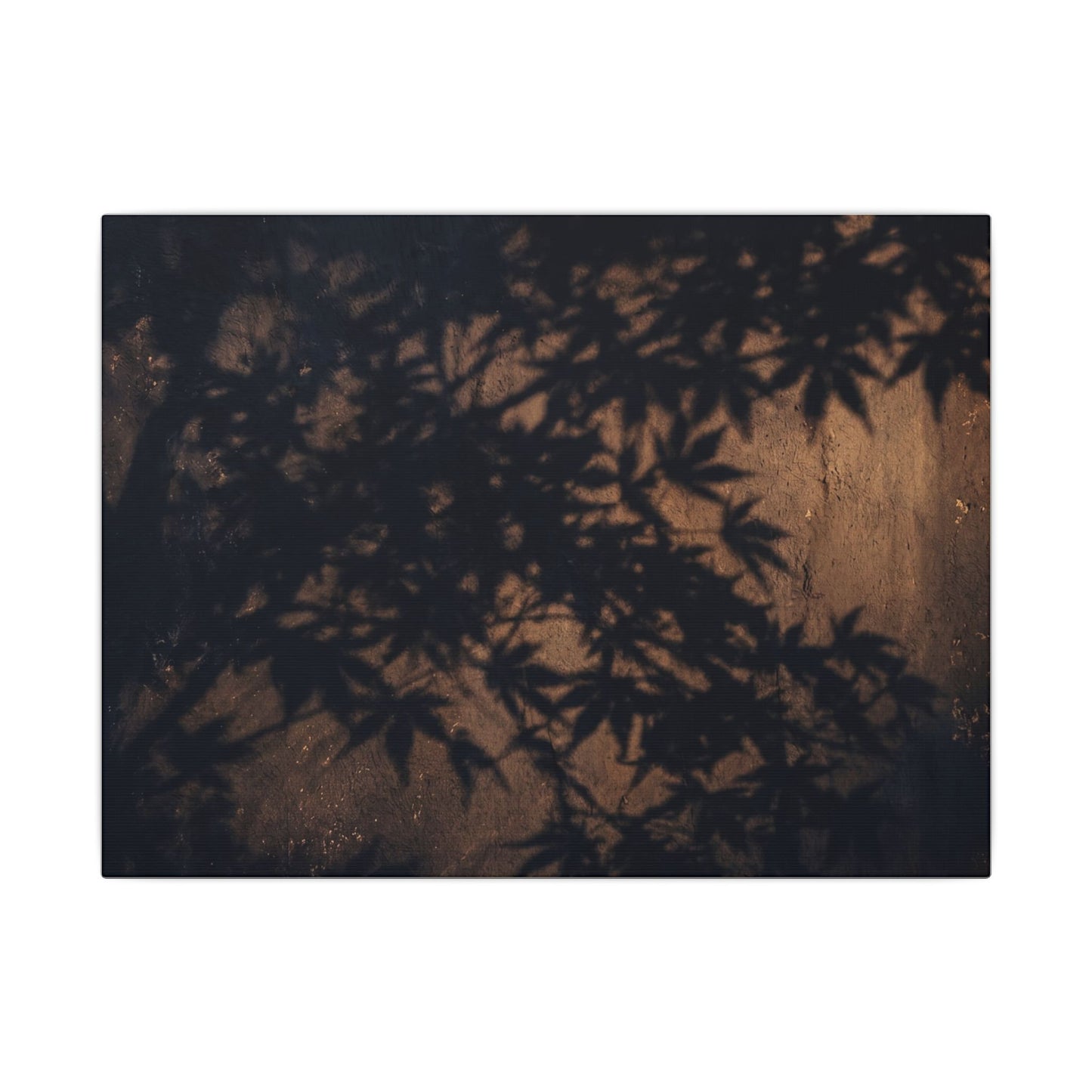 Shadow Play Autumn Canvas Art | Dark Japandi Atmospheric Design