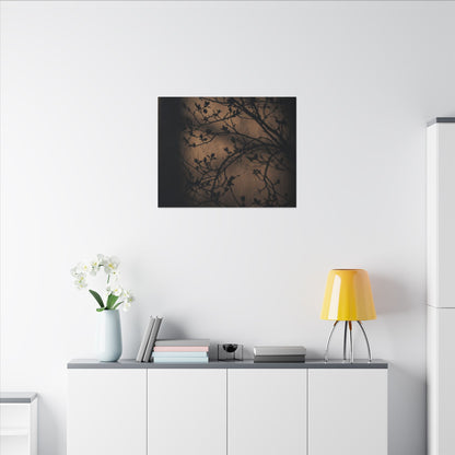 Dark Japandi Shadow Play in Golden Hour | Shadow Zen Canvas Art