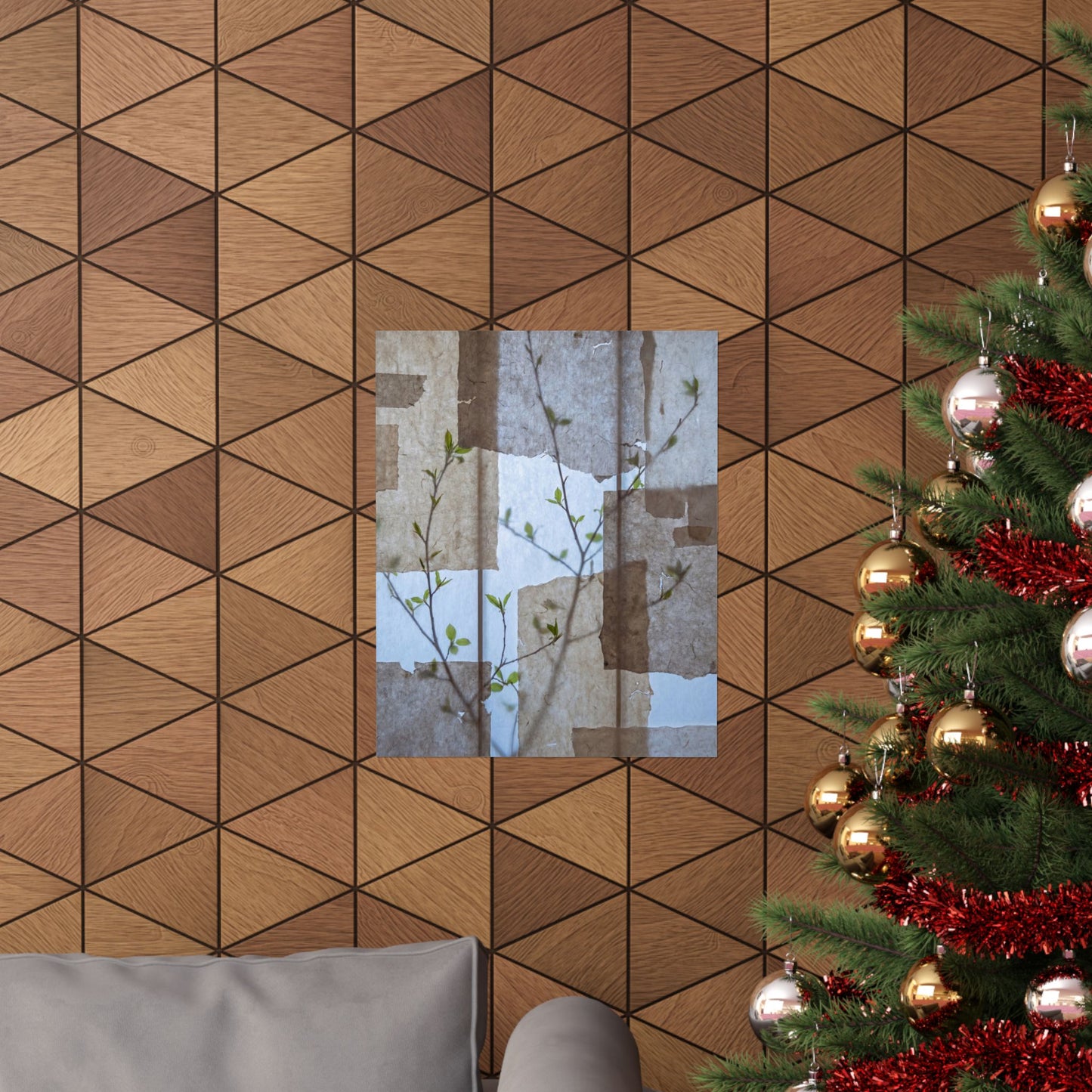 Shoji Screen Spring Wall Art Print | Japandi Earthy Design