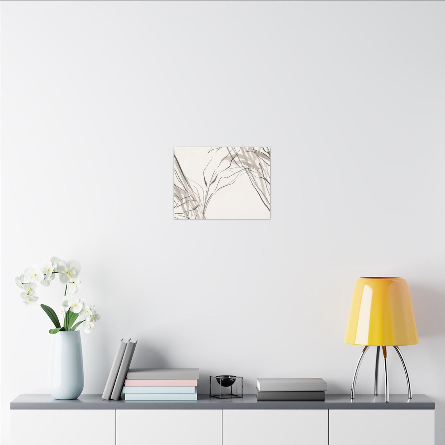 Neutral Shoji Screen Canvas Art - Minimal Line Japandi