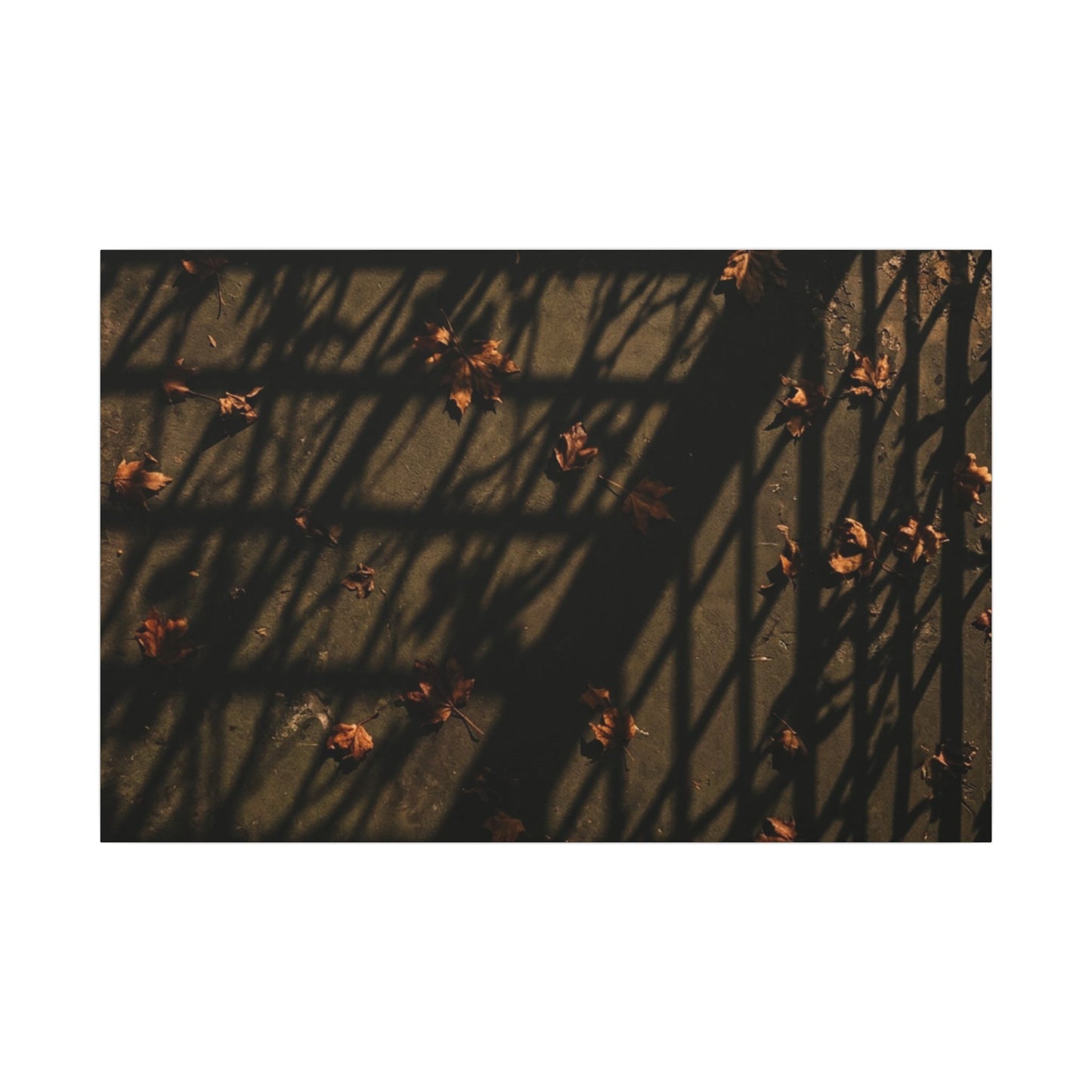 Dark Japandi Shadow Play in Golden Hour | Moody Minimal Canvas Art Art Print