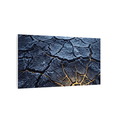Moonlight Cracked Earth Canvas Art - Kintsugi Mono No Aware