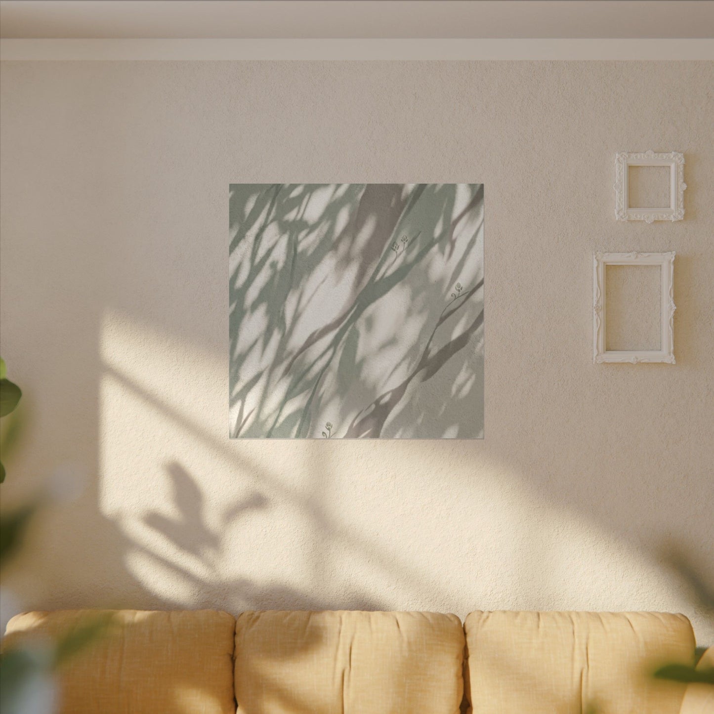 Japandi Shadow Play in Dappled | Japanese Pattern Canvas Art