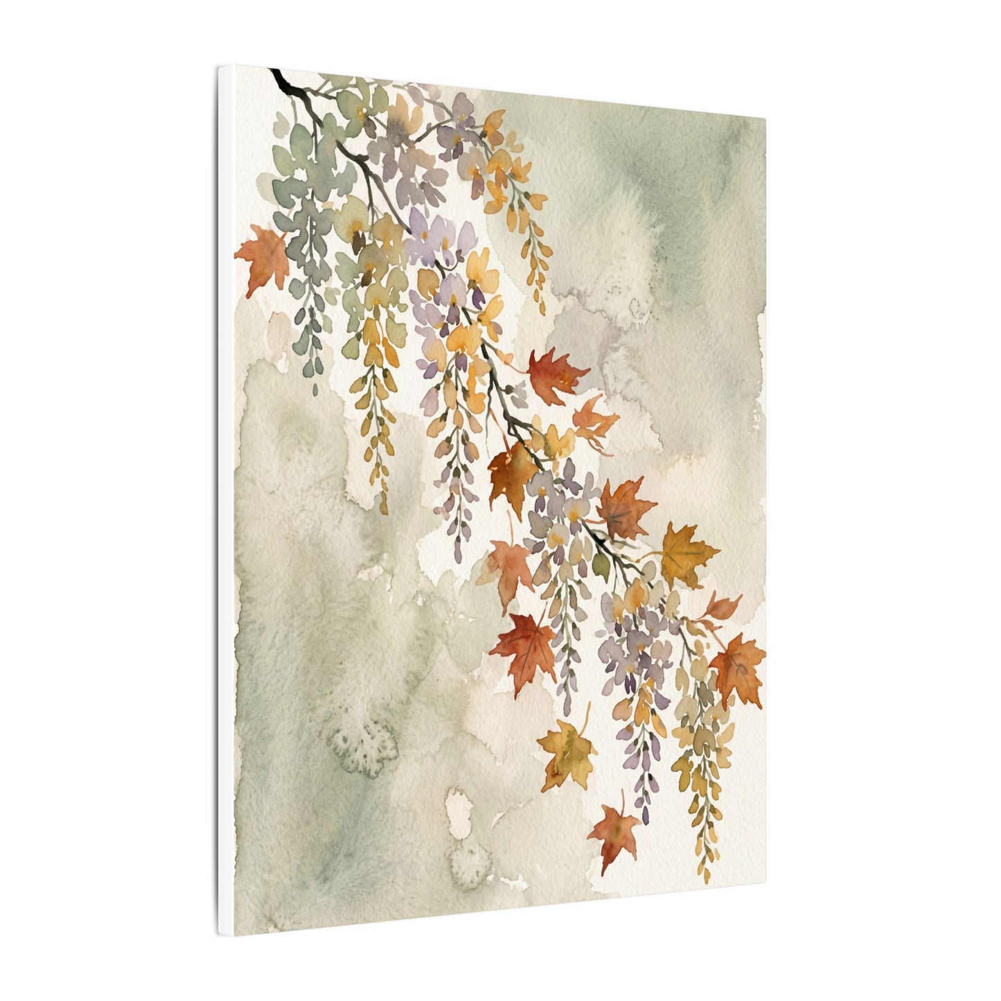 Ma Wisteria Canvas Art - Japandi Watercolor