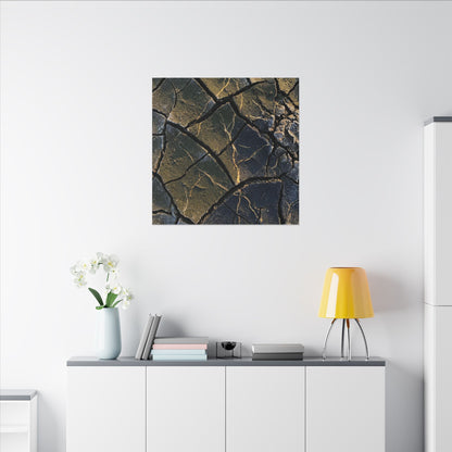 Winter Cracked Earth Moody Minimal Canvas Art | Atmospheric Decor