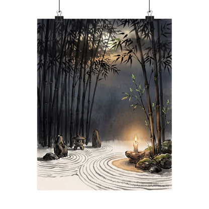 Fukinsei Bamboo Grove Wall Art Print - Zen Karesansui