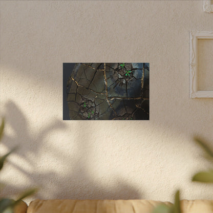 Dark Japandi Cracked Earth in Moonlight | Moody Minimal Canvas Art