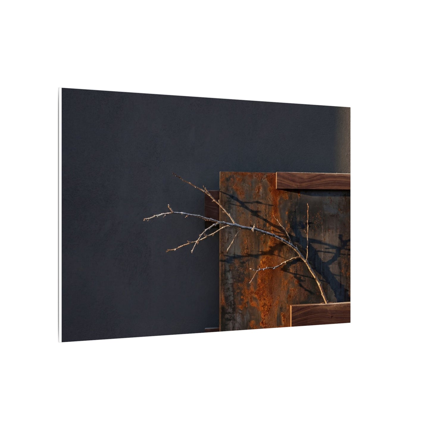 Ma Rust Patina Canvas Art - Dark Japandi Dark Texture