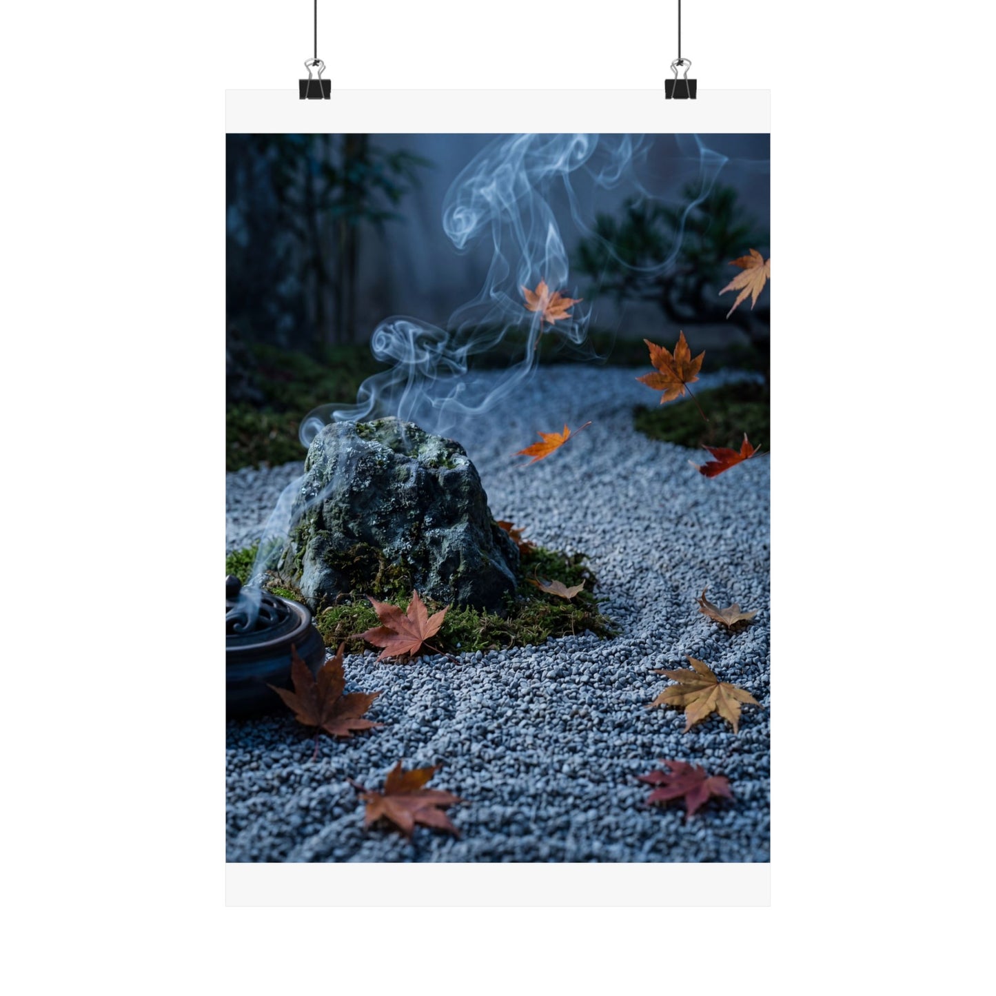 Incense Smoke Autumn Wall Art Print | Zen Peaceful Design