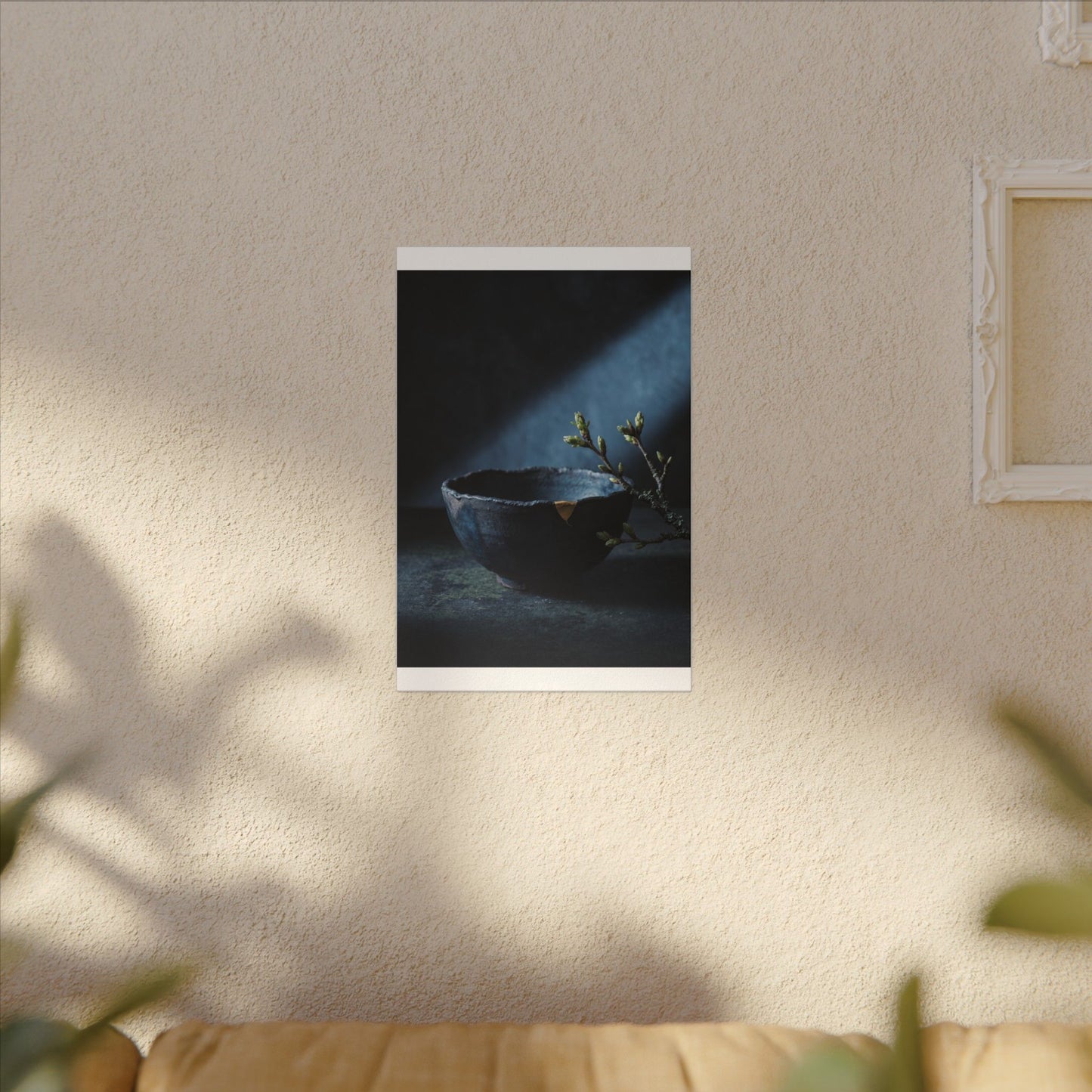 Sophisticated Ceramic Bowl Canvas Art - Shadow Zen Dark Japandi