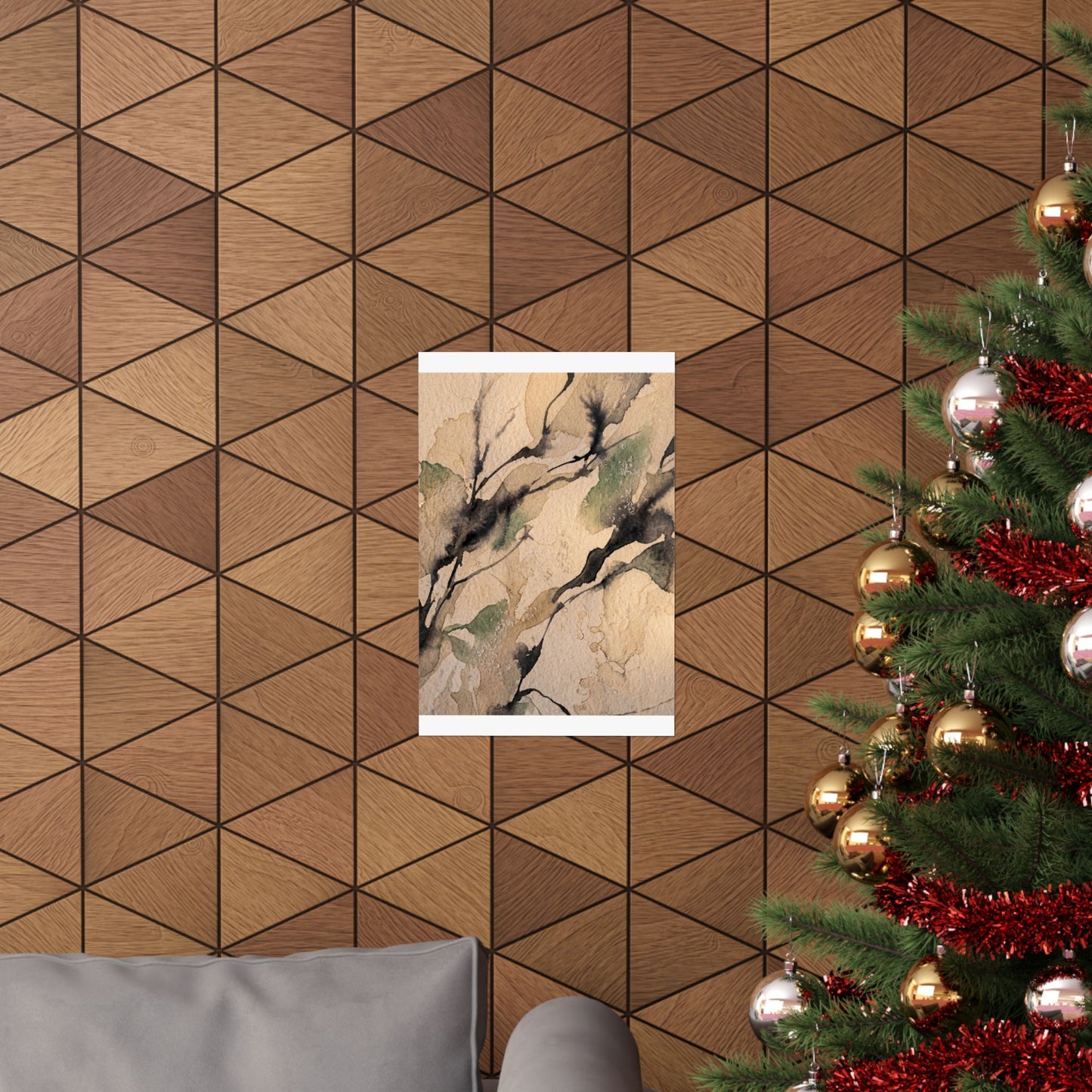 Shadow Play Winter Wall Art Print | Japandi Cozy Design