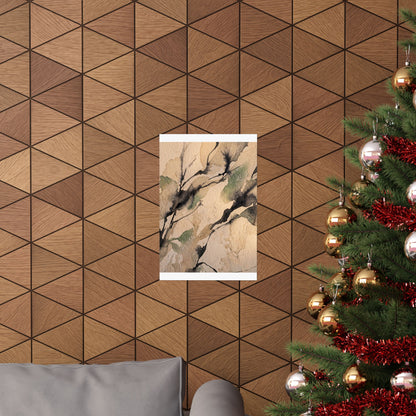 Shadow Play Winter Wall Art Print | Japandi Cozy Design