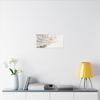 Water Ripple Sumi E Canvas Art | Tranquil Zen Art