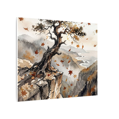 Autumn Pine Tree Watercolor Canvas Art | Warm Decor