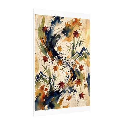 Golden Hour Ink Brushstroke Canvas Art - Zen Shibui