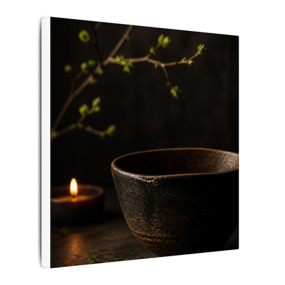 Moody Ceramic Bowl Canvas Art - Shadow Zen Dark Japandi