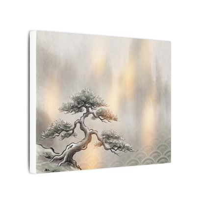 Pine Tree Canvas Art | Winter Japandi Japanese Pattern Art