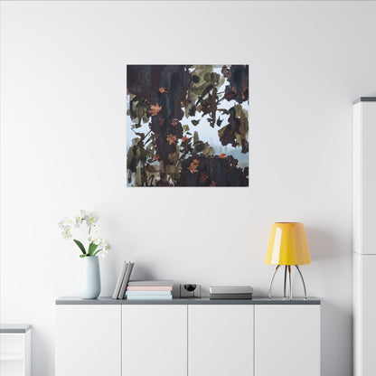 Rust Patina Charcoal Ink Canvas Art | Sophisticated Dark Japandi Art