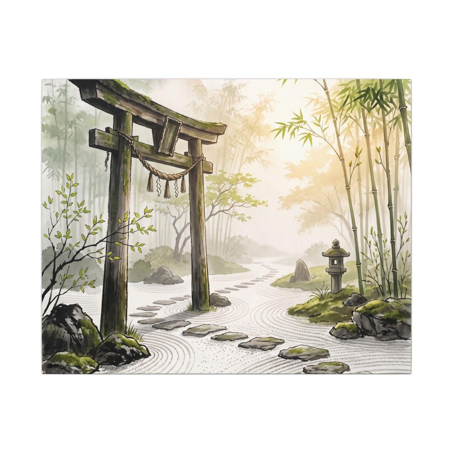 Peaceful Torii Gate Canvas Art - Karesansui Zen