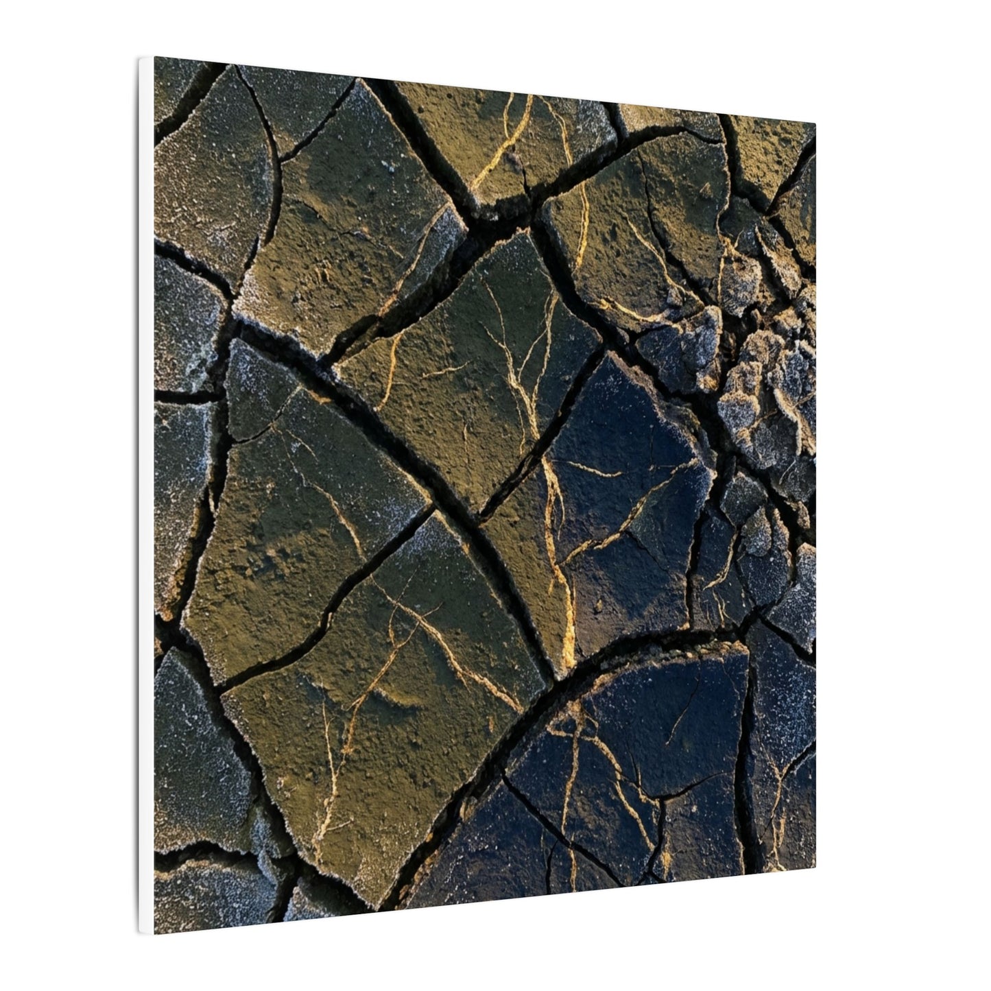 Winter Cracked Earth Moody Minimal Canvas Art | Atmospheric Decor