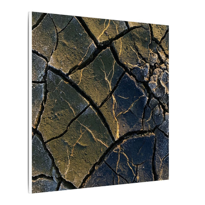 Winter Cracked Earth Moody Minimal Canvas Art | Atmospheric Decor