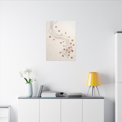 Japandi Silk Drape in Dawn | Minimal Line Canvas Art