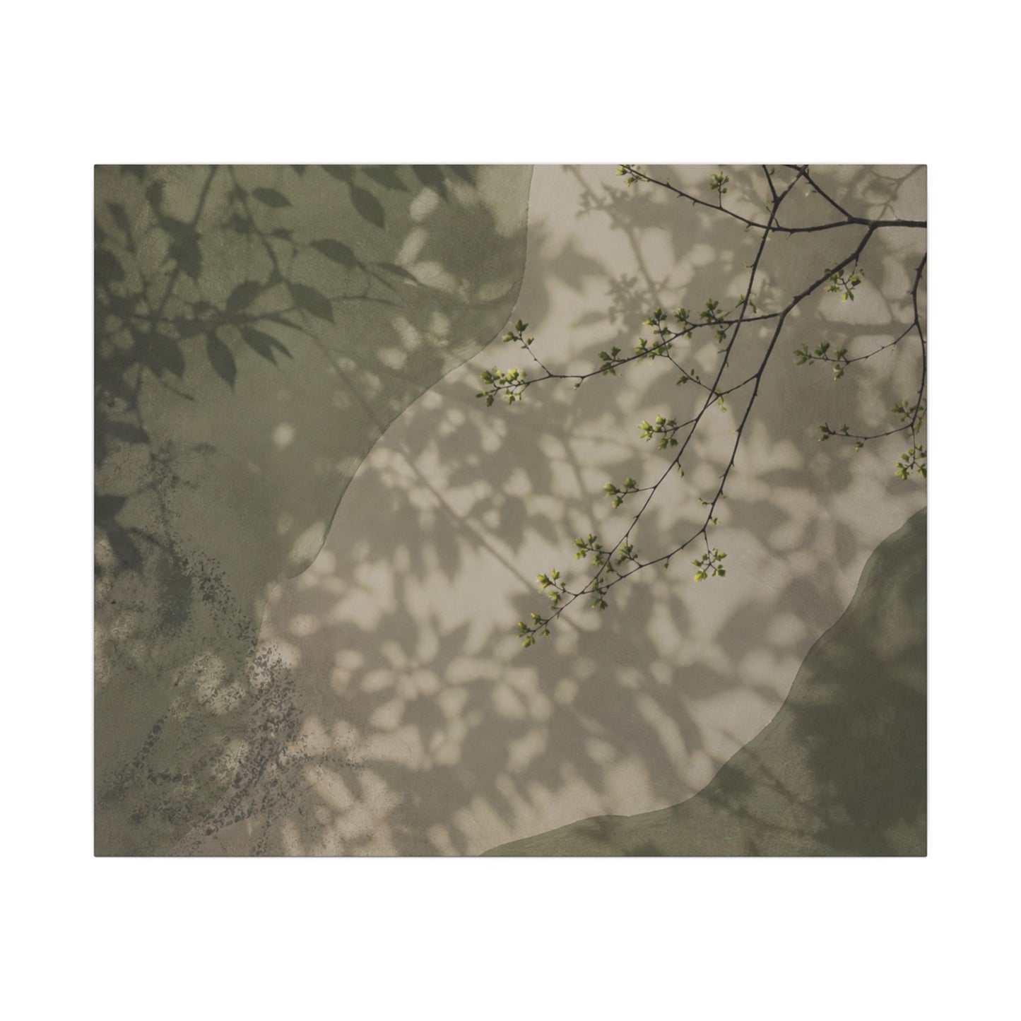 Neutral Shadow Play Canvas Art - Japanese Pattern Japandi