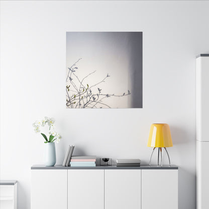 Japandi Shadow Play in Dawn | Japanese Pattern Canvas Art