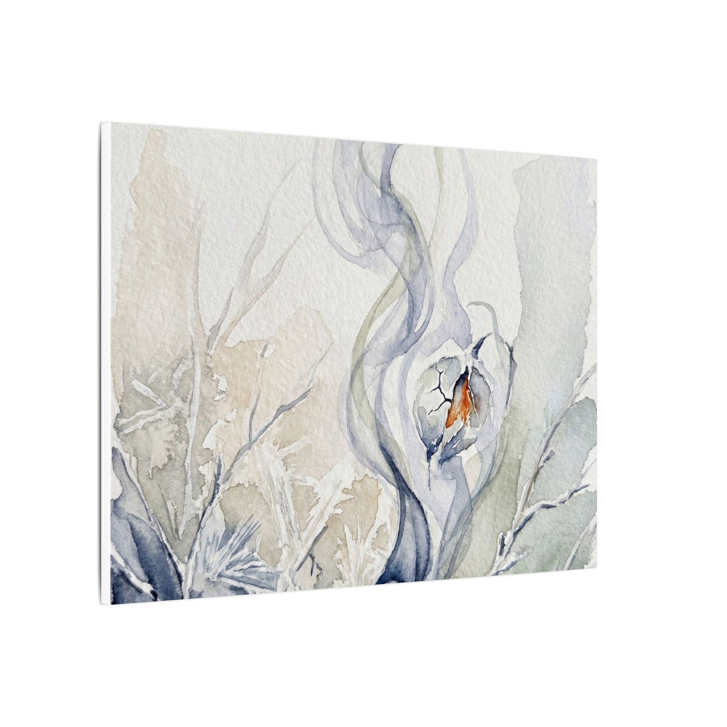 Earthy Incense Smoke Canvas Art - Watercolor Japandi