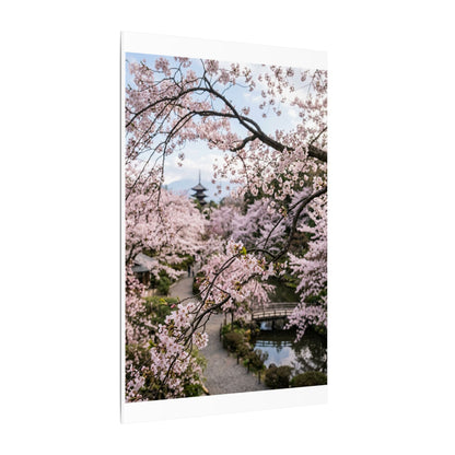 Cherry Blossom Winter Canvas Art | Dark Japandi Luxurious Design