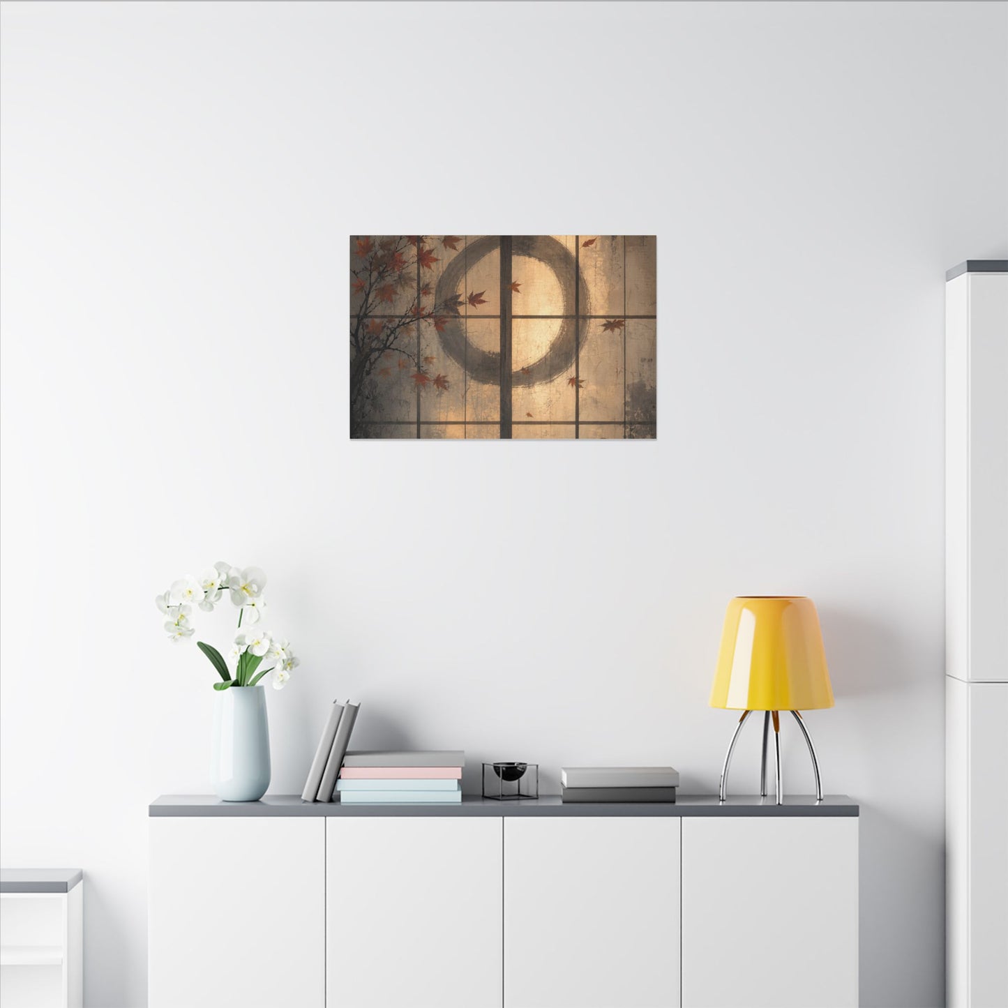Shoji Screen Texture Canvas Art | Earthy Japandi Art