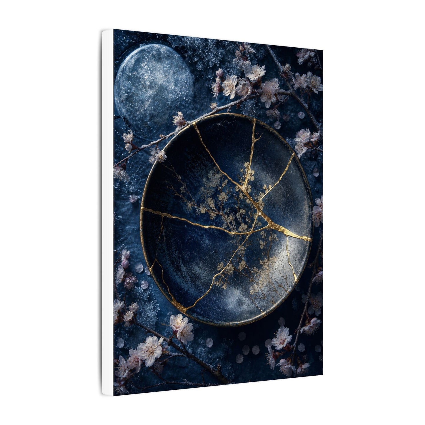 Cherry Blossom Winter Canvas Art | Kintsugi Philosophical Design