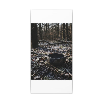 Dappled Ceramic Bowl Canvas Art - Dark Japandi Kanso