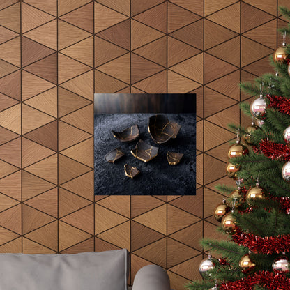 Dawn Broken Pottery Wall Art Print - Dark Japandi Kanso