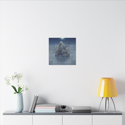 Spring Rock Garden Ukiyo E Inspired Canvas Art | Tranquil Decor