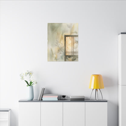 Ma Shoji Screen Canvas Art - Japandi Watercolor