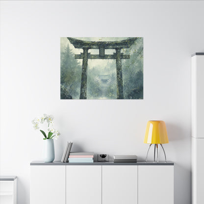 Earthy Torii Gate Canvas Art - Watercolor Japandi